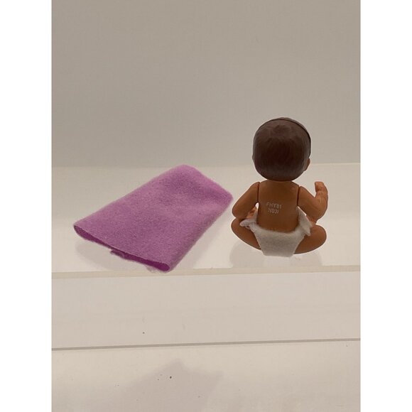 Mattel Barbie Doll Baby With Diaper & Pink Swaddle Blanket - Picture 2 of 2
